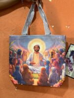 LARGE CAPACITY COLOUR BIBLICAL ILLUSTRATION PATTERN FASHIONABLE TOTE BAG - DESIGN 004 - Image 3