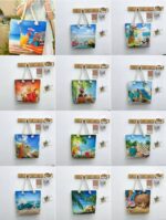 SANJOUS LARGE CAPACITY THICK ROPE CREATIVE BEACH SHELL PRINT TOTE BAG (DESIGN 005) - Image 3