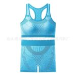 2PCS SEAMLESS HIGH STRETCH LADIES ‘SHORT’ GYM WEAR SET – HIP HUGGING TUMMY CONTROL BIKER SHORT & PADDED TOP BRA - Image 2