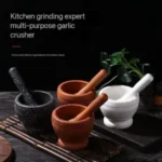 2PCS/SET MULTIPURPOSE WOODEN MORTAR & PESTLE AS KITCHEN/BEAUTY TOOL - Image 2