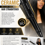 PURE GOLD 45W PROFESSIONAL CERAMIC WET & DRY FAST HEAT-UP HAIR STRAIGHTENER