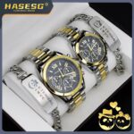 4PCS/SET ETERNAL LOVE FOREVERMORE COUPLE TITANIUM STEEL WATCH SET