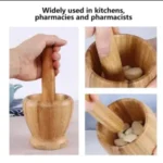2PCS/SET MULTIPURPOSE WOODEN MORTAR & PESTLE AS KITCHEN/BEAUTY TOOL - Image 4