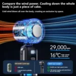 100-SPEED COOLING DIGITAL DISPLAY RECHARGEABLE HANDHELD FAN (FOLDABLE) - Image 5