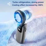 100-SPEED COOLING DIGITAL DISPLAY RECHARGEABLE HANDHELD FAN (FOLDABLE) - Image 7