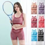 2PCS SEAMLESS HIGH-STRETCH LADIES SHORT GYM WEAR SET