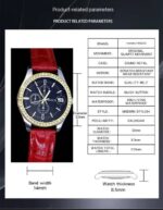 FEMININO FASHION LEATHER WATERPROOF FEMALE WRIST WATCH - Image 3