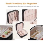 PORTABLE LEATHER SQUARE BOX JEWELRY ORGANIZER