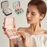 PORTABLE LEATHER SQUARE BOX JEWELRY ORGANIZER - Image 3