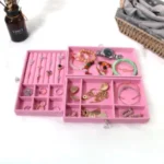 FLANNELETTE 3-DRAWER ACRYIC JEWELRY BOX ORGANIZER (PINK) - Image 5
