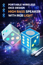 PORTABLE WIRELESS DICE-DESIGN HIGH BASS SPEAKER WITH RGB LIGHT