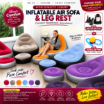 HIGH QUALITY LUXURY INFLATABLE AIR SOFA WITH LEG REST + FREE PUMPING MACHINE