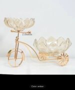 LUXURY TRICYCLE SHAPED METAL-FRAME CRYSTAL GLASS FRUIT & DESSERT TRAY (INTERIOR DECOR 001) - Image 5