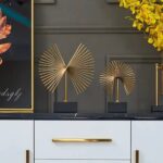 1PC METAL HANDICRAFT ABSTRACT GOLDEN GEOMETRIC FLY-WING ORNAMENT STATUE – MODERN LUXURY HOME DECORATION (INTERIOR DECOR 005) - Image 3