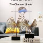1PC METAL HANDICRAFT ABSTRACT GOLDEN GEOMETRIC FLY-WING ORNAMENT STATUE – MODERN LUXURY HOME DECORATION (INTERIOR DECOR 005) - Image 4