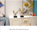 1PC METAL HANDICRAFT ABSTRACT GOLDEN GEOMETRIC FLY-WING ORNAMENT STATUE – MODERN LUXURY HOME DECORATION (INTERIOR DECOR 005) - Image 2