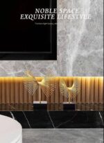 1PC METAL HANDICRAFT ABSTRACT GOLDEN GEOMETRIC FLY-WING ORNAMENT STATUE – MODERN LUXURY HOME DECORATION (INTERIOR DECOR 005) - Image 6