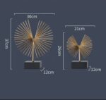 1PC METAL HANDICRAFT ABSTRACT GOLDEN GEOMETRIC FLY-WING ORNAMENT STATUE – MODERN LUXURY HOME DECORATION (INTERIOR DECOR 005) - Image 5