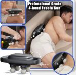 BLUEIDEA MULTIFUNCTIONAL STRONG POWER 4-HEAD DEEP TISSUE STRESS RELIEF / MUSCLE MASSAGE GUN