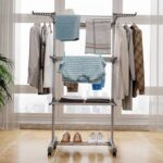 3 LAYERS CLOTHES HANGER/RACK WITH WHEELS + FREE LOWERED RACK - Image 9