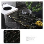 3D MARBLE DESIGN MULTIFUNCTIONAL KITCHEN/WARDROBE WALLPAPER/STICKER (60CM by 5M) - BLACK/GOLD - Image 3