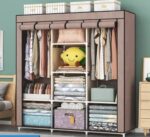 8 COMPARTMENTS CLOTHE STORAGE WARDROBE (Size: 130x45x175) - Image 7