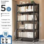 BLACK HEAVY DUTY METAL MULTIFUNCTIONAL FOLDABLE STORAGE SHELF RACK - Image 4