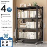 BLACK HEAVY DUTY METAL MULTIFUNCTIONAL FOLDABLE STORAGE SHELF RACK - Image 5