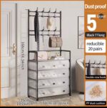 DUSTPROOF DURABLE STEEL MULTIPURPOSE HANGER & SHOE RACK — 5 LAYERS - Image 3