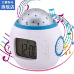 BATTERY-OPERATED STARRY PROJECTION LIGY WITH MUSIC,  THERMOMETER  & ALARM CLOCK - Image 2