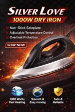 SILVER LOVE 1000W HIGH QUALITY DRY IRON