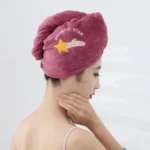 1PC EMBROIDERY MICROFIBER ABSORBENT HAIR TOWEL/BATH TOWEL - Image 6