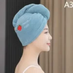 1PC EMBROIDERY MICROFIBER ABSORBENT HAIR TOWEL/BATH TOWEL - Image 9