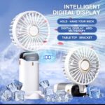 PORTABLE RECHARGEABLE DIGITAL DISPLAY TABLE / HAND FAN (SX-122) - Image 2