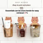 1PC MULTIFUNCTIONAL CUTE BEAR TILE-MOUNTED MINI STORAGE CONTAINER - Image 2