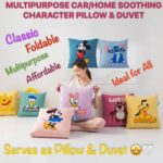 1PC MULTIPURPOSE CAR/HOME SOOTHING CHARACTER PILLOW/DUVET
