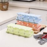 4-COMPARTMENT TRANSPARENT SPICE JAR SET (WITH SPOONS)