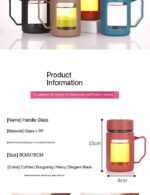 500ML INSULATED HANDLE GLASS CUP - Image 3