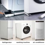2PCS/SET MOVABLE ADJUSTABLE TELESCOPIC WASHING MACHINE & FRIDGE STAND WITH WHEEL