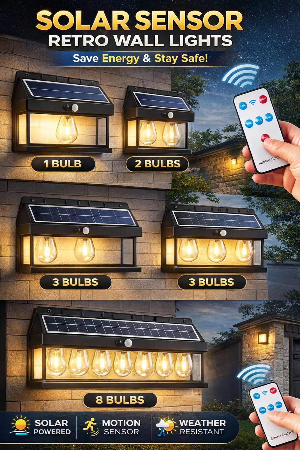 2c1a15bb-db62-4b0f-8e29-28c8727f4b6a HIGH TECH SOLAR INDUCTION WALL BULB LAMP FOR HOME/GARDEN/BALCONY - Image 1