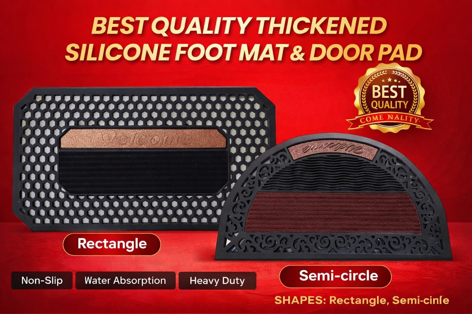 e91ca173-1d0d-46c4-bd4b-3c6efc2d0978 BEST QUALITY THICKENED SILICONE FOOT MAT & DOOR PAD - Image 1