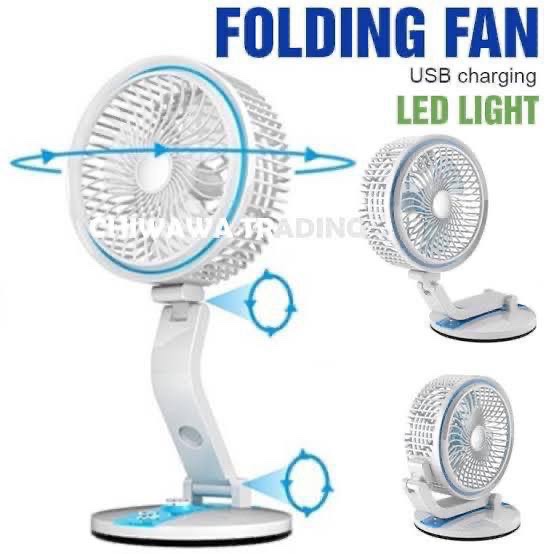 img_0908 L-R FOLDABLE RECHARGEABLE TABLE FAN WITH LED LIGHT - Image 1