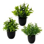 ARTIFICIAL EXQUISITE DECORATIVE BONSAI BLACK POT ORNAMENTAL GREEN PLANT