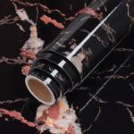 CLASSIC MARBLE BLACK STONE CRACK VINYL FILM SELF-ADHESIVE DECORATIVE WALLPAPER