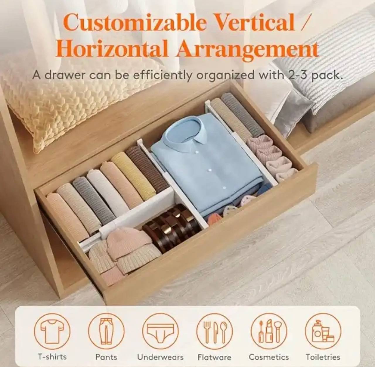 img_1039-2 DRAWER & SHELF EXPANDABLE ADJUSTABLE MULTIPURPOSE PARTITION BOARD - Image 1