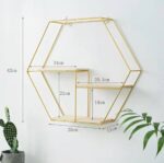 1PC NORDIC GOLD ‘HEXAGON’ METAL LUXURY WALL DECOR STORAGE RACK - Image 4