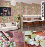 PVC BRICKSTONE/WOOD GREEN SELF-ADHESIVE WATERPROOF WALLPAPER
(45CM × 10M) — MODEL 5225