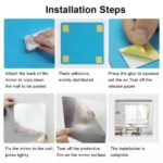 WATERPROOF BATHROOM SELF-ADHESIVE REMOVABLE TILE STICKER / HOME DECOR CUBIC ACRYLIC MIRROR (30CM × 30CM) - Image 3