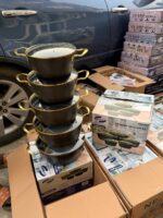 10PCS SMP NON-STICK GOLD TAPPING COOKWARE SET (NP-13) - Image 2