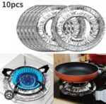 10PCS THICK ROUND HIGH-TEMPERATURE ALUMINUM FOIL GAS COOKER PROTECTOR